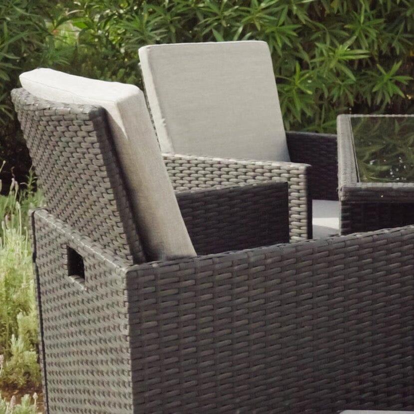 10 Seater Rattan Cube Outdoor Dining Set - Black Weave - Laura James