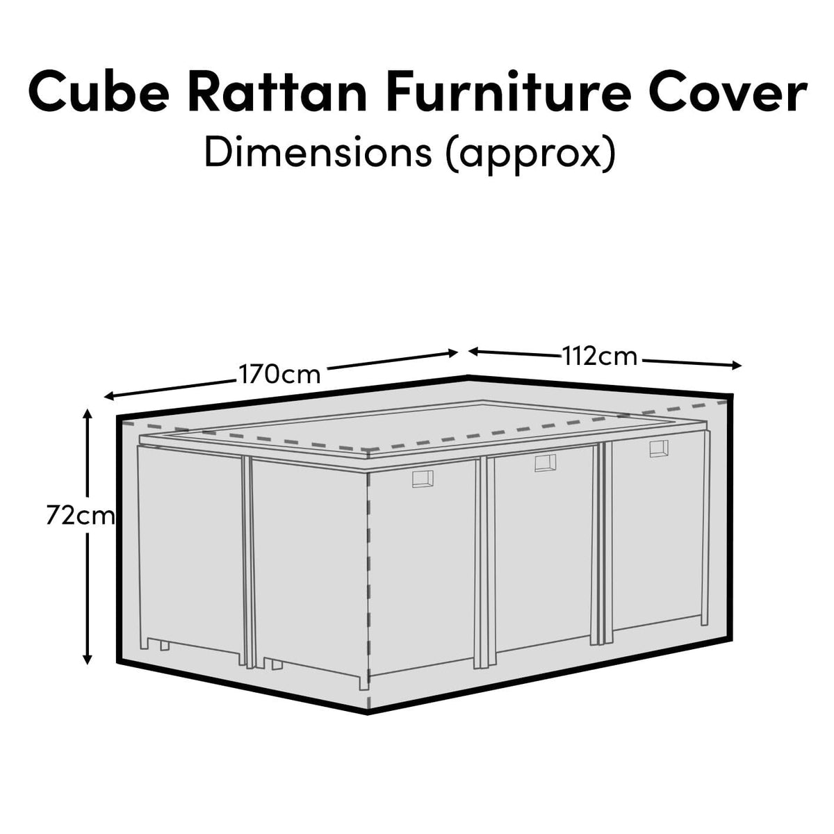 Cube 10 Seater Rattan Furniture Cover - Laura James