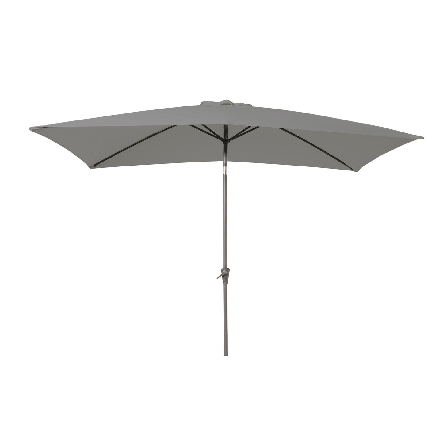 Cube 10 Seater Rattan Outdoor Dining Set with Grey LED Premium Parasol - Natural Brown Weave Polywood Top
