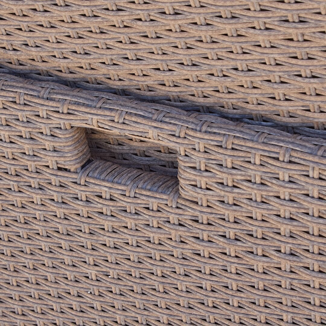 10 Seater Rattan Cube Outdoor Dining Set - Brown Weave Polywood Top - Laura James