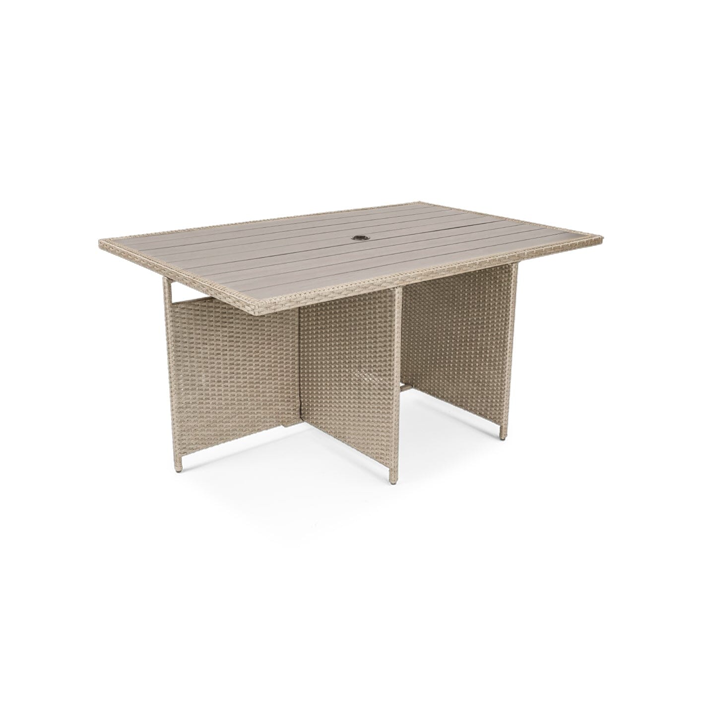 10 Seater Rattan Cube Dining Table - Light Grey - Laura James