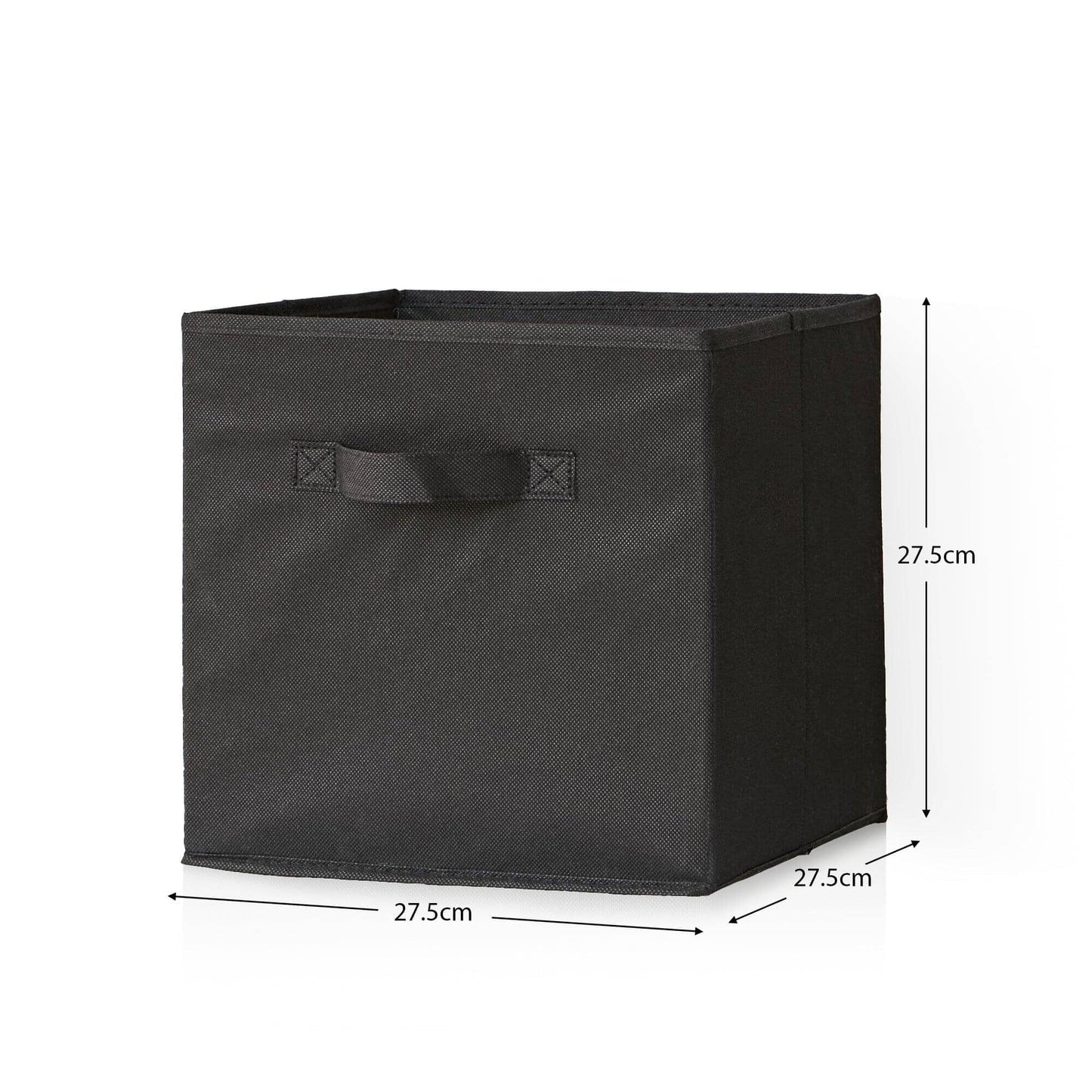 Cara 8 Cube Storage Unit in Chalk White & 4 Black Handled Box Drawers