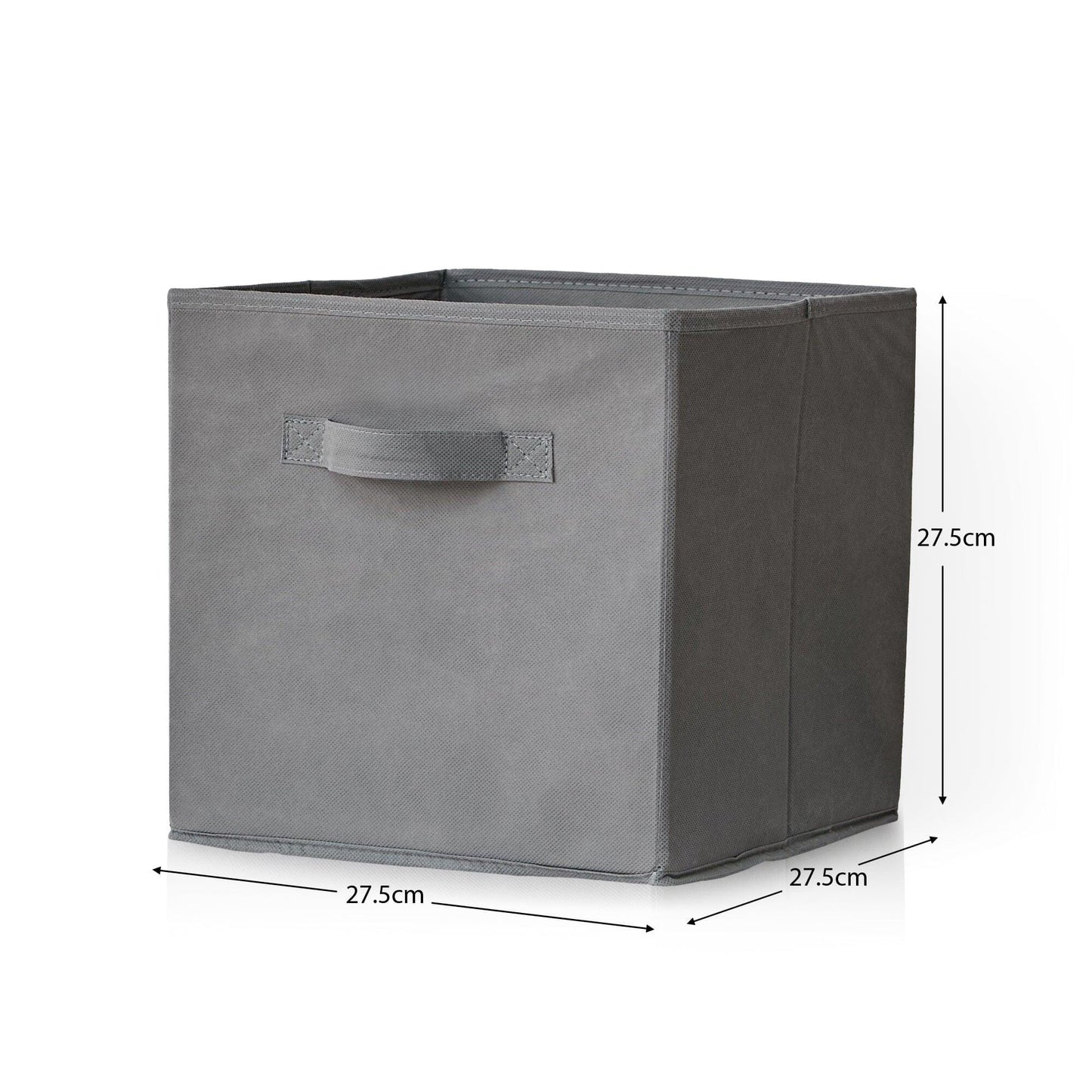 Cara 16 Cube Storage Unit - Chalk White - Two 8x2 Units - Grey Basket
