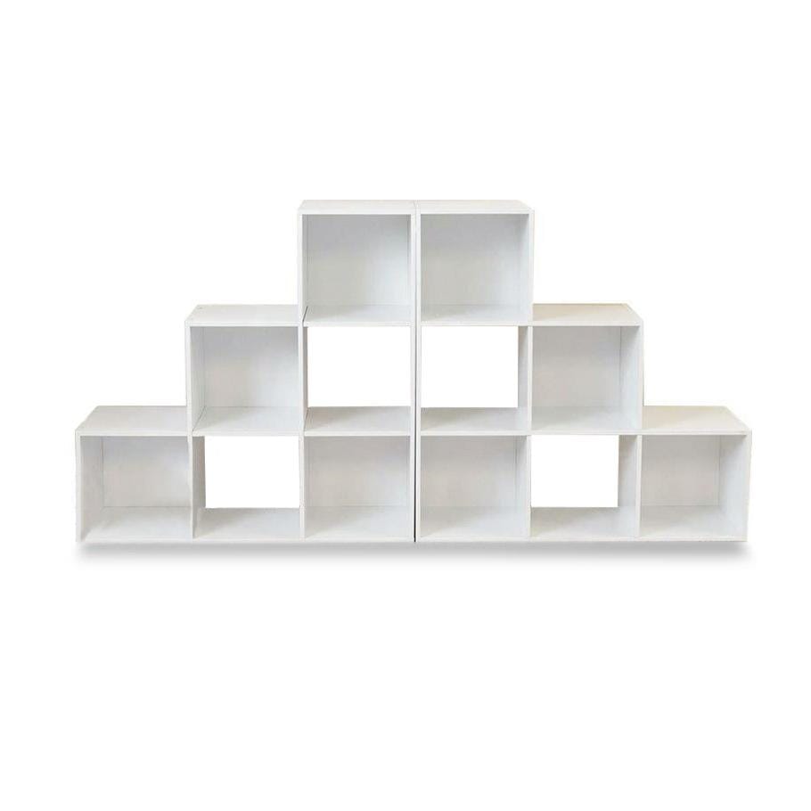 12 Cube Bookcase Ladder Storage Unit - White - Two 6 Cube Units - Laura James