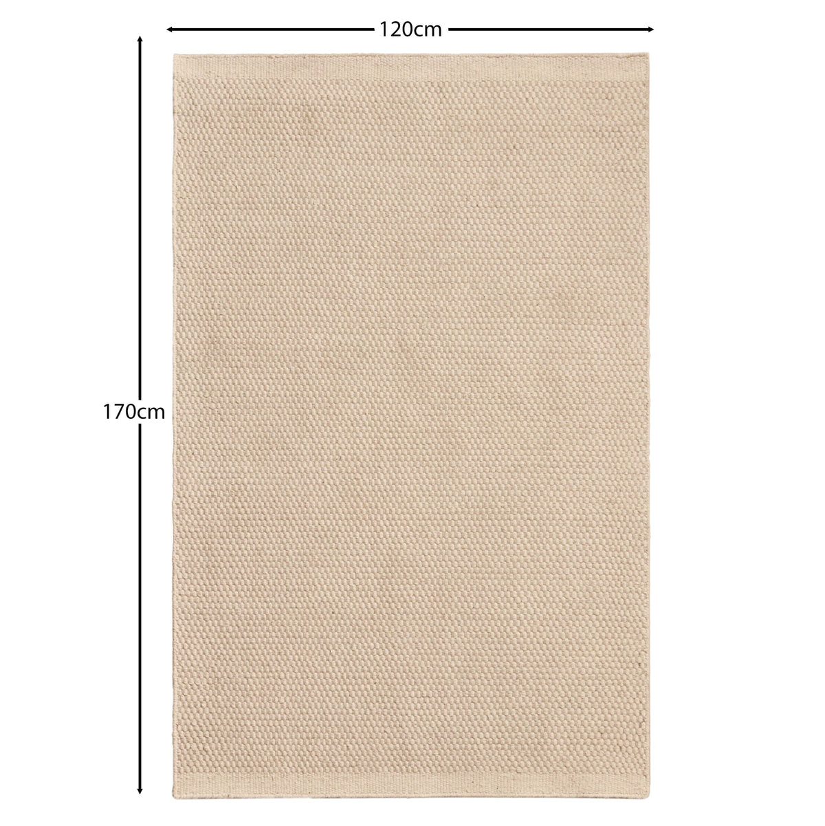 Cotham Clay & Natural Striped Wool with Cotton Rug - 120 x 170cm