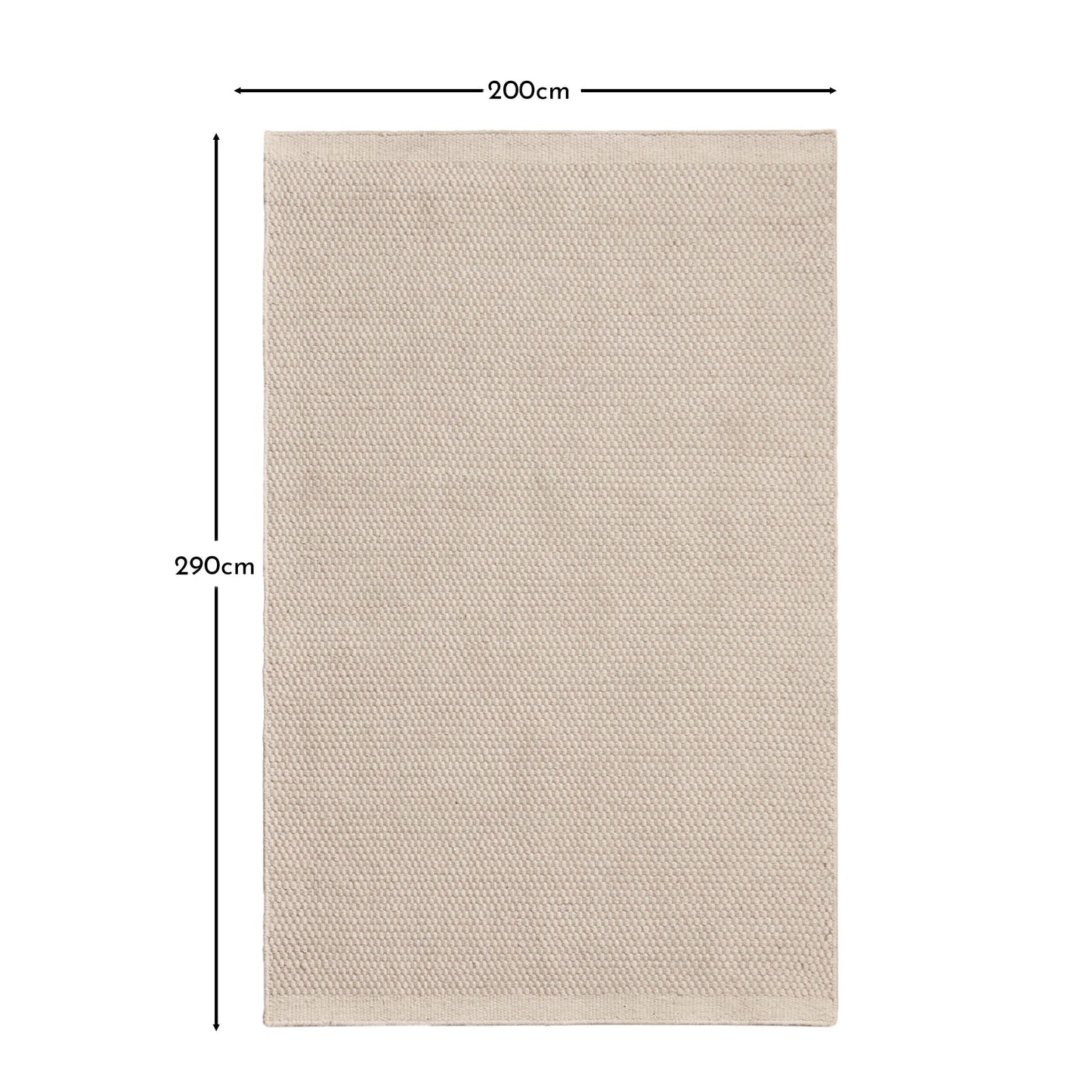Outlet - Cotham Clay & Natural Striped Wool with Cotton Rug - 200 x 290cm