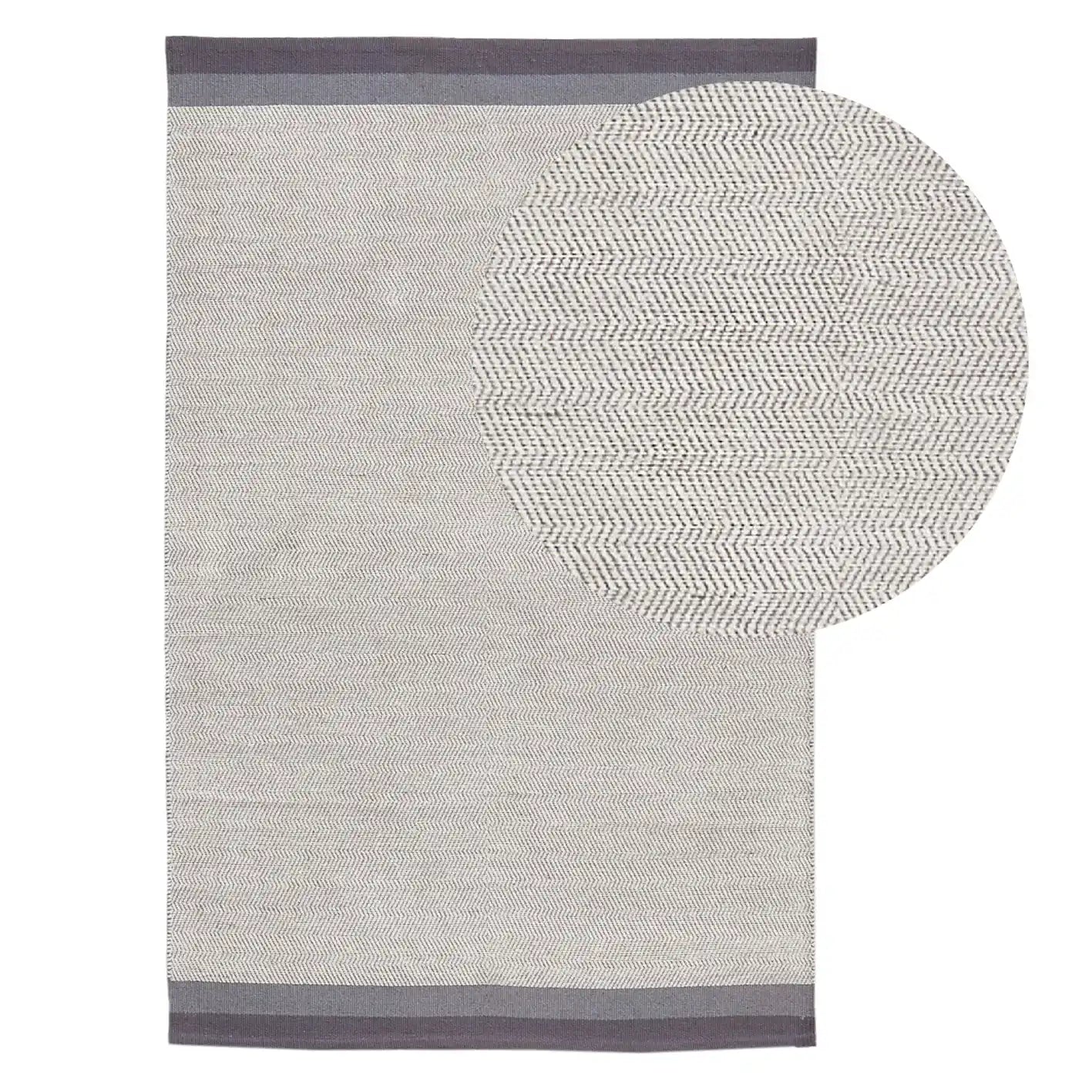 Elston cotton rug - mist grey - 120cm x 170cm - Laura James