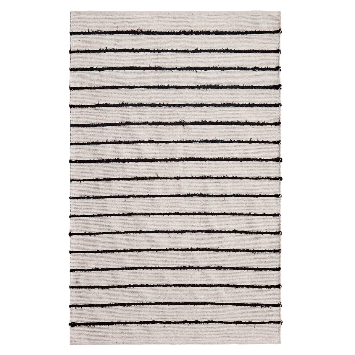 Evedon Black & Natural Striped Cotton Rug - 200 x 290cm