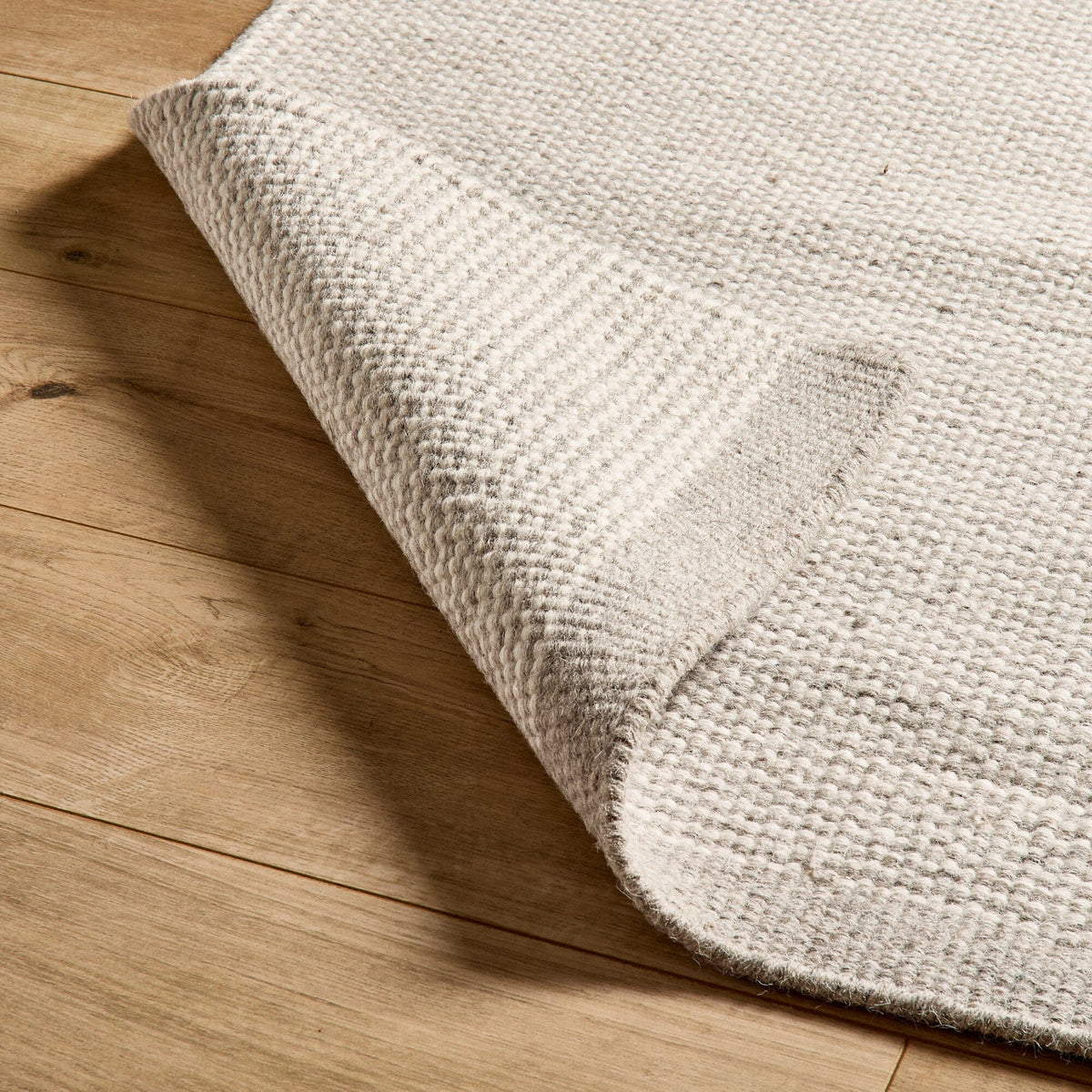 Outlet - Cotham Clay & Natural Striped Wool with Cotton Rug - 200 x 290cm