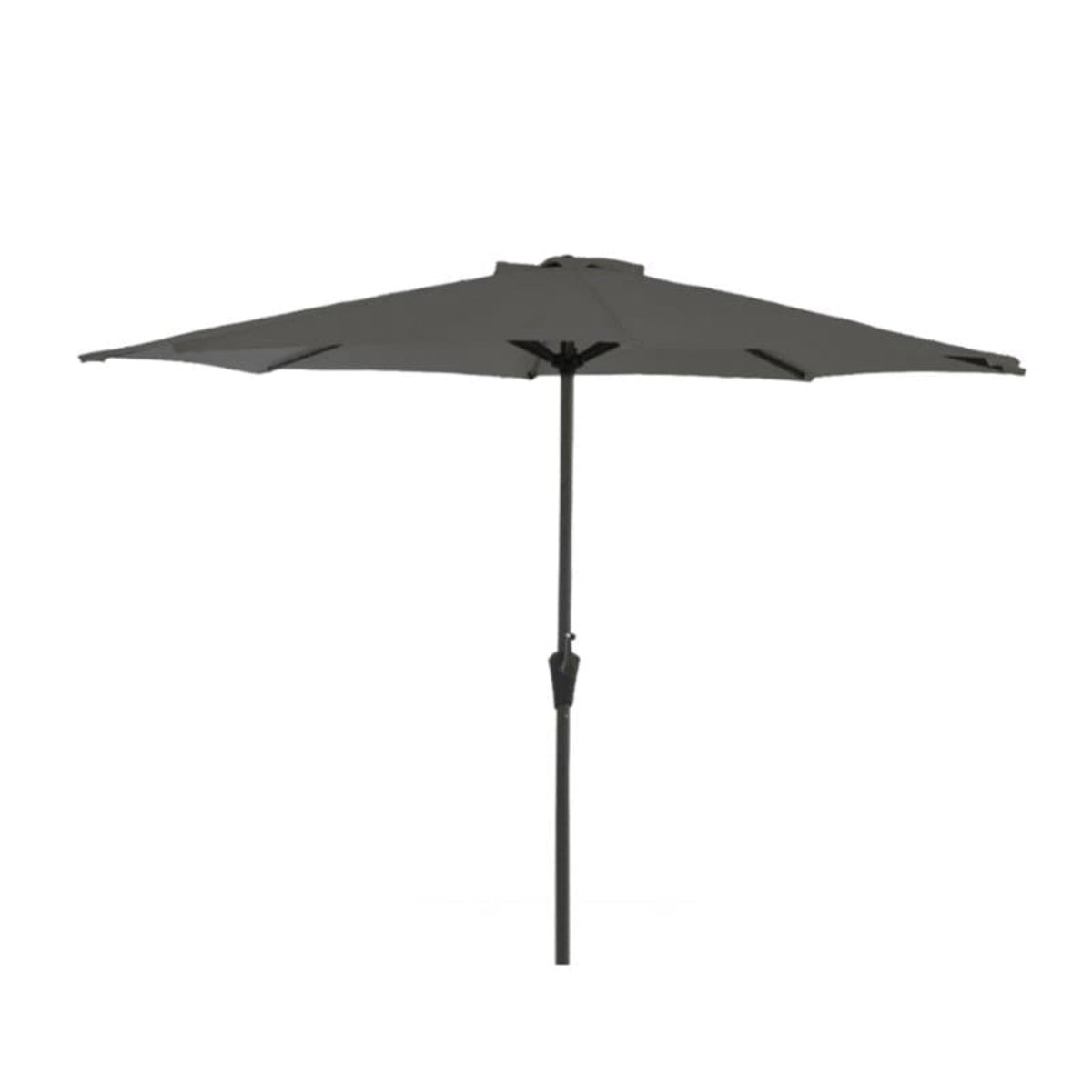 Ashby 4 Seater Round Wooden Garden Armchair Dining Set With Grey Parasol - 100cm