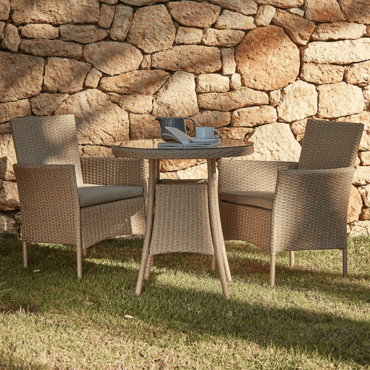 2 x Kemble/Marston Outdoor Stackable Chair - Natural Brown - Laura James