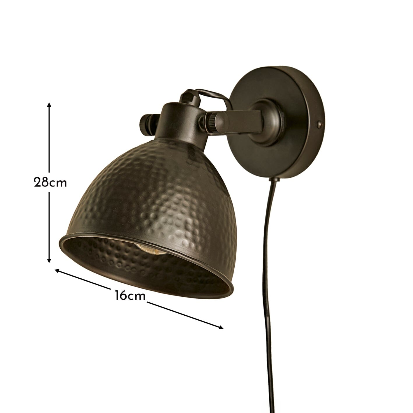 Hale Metal Plug in Wall Light - Black