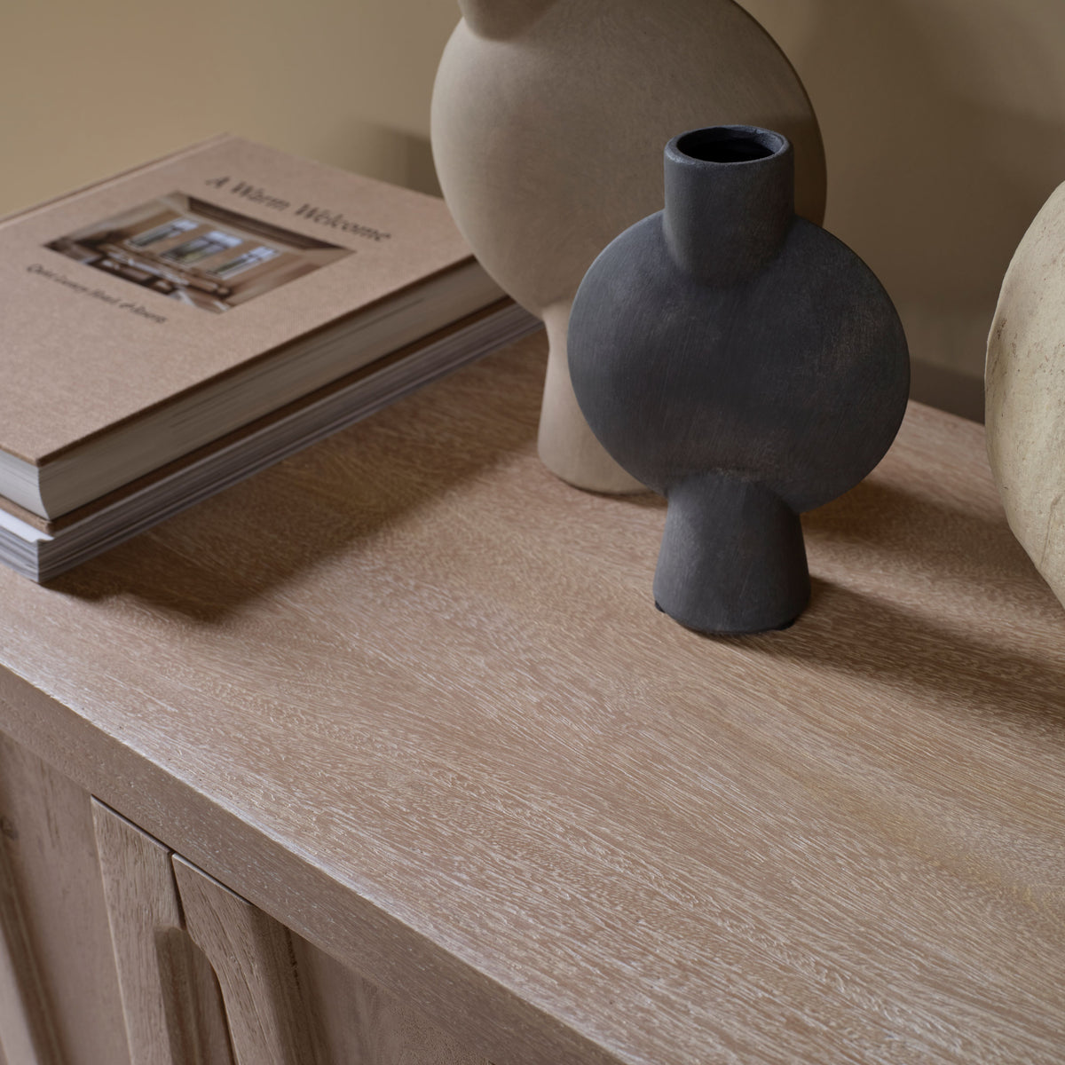 Bastian 4 Door Sideboard - Limewash - Laura James