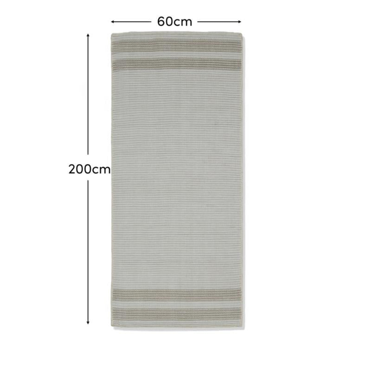 Eluru 200x60cm PET Runner Rug - Off White & Clay - Laura James