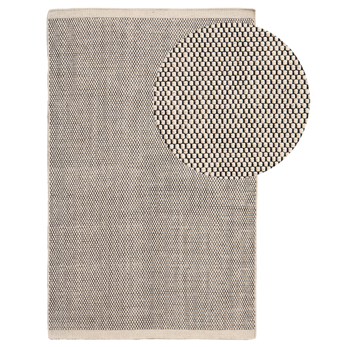 Atcham 300x400cm Wool/Cotton Rug - Black & Natural - Laura James