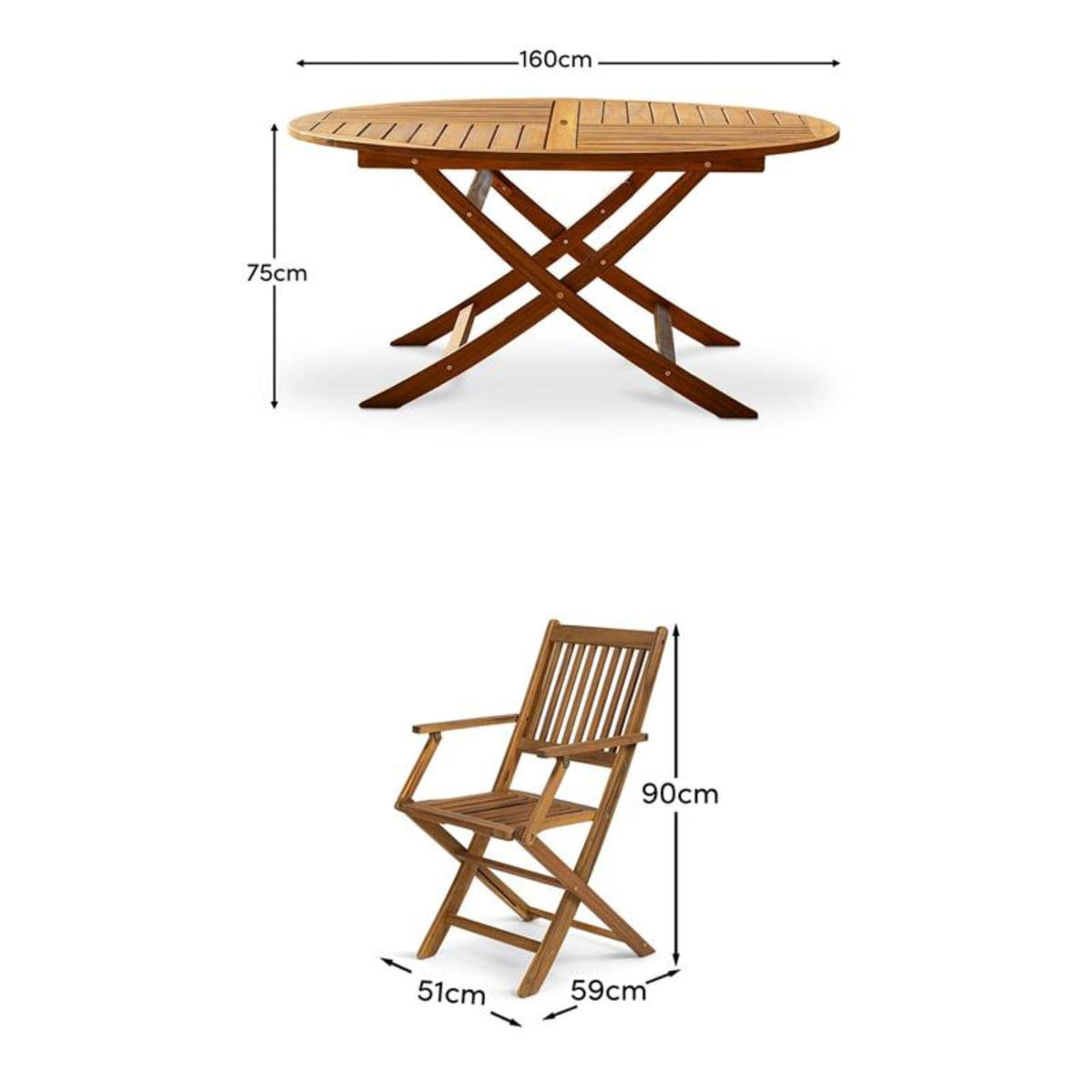 Ashby 8 Seater Wooden Round Garden Dining Set with Arms - 160cm - Laura James