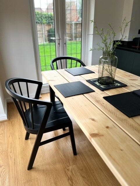 Mabel Black Wooden Spindle Dining Chairs - Set of 2