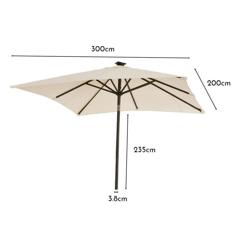 Cream Parasol - 2x3m Rectangle - Laura James
