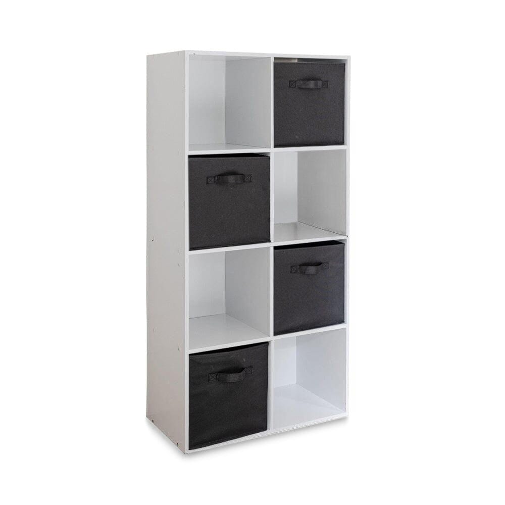 8 Cube Shelf Unit & 4 black Handled Box Drawers