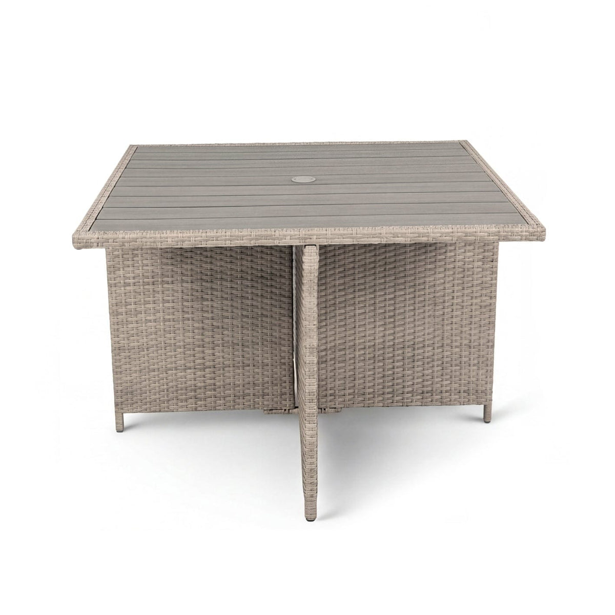 Cube 8 Seater Rattan Dining Table - Light Grey - Laura James