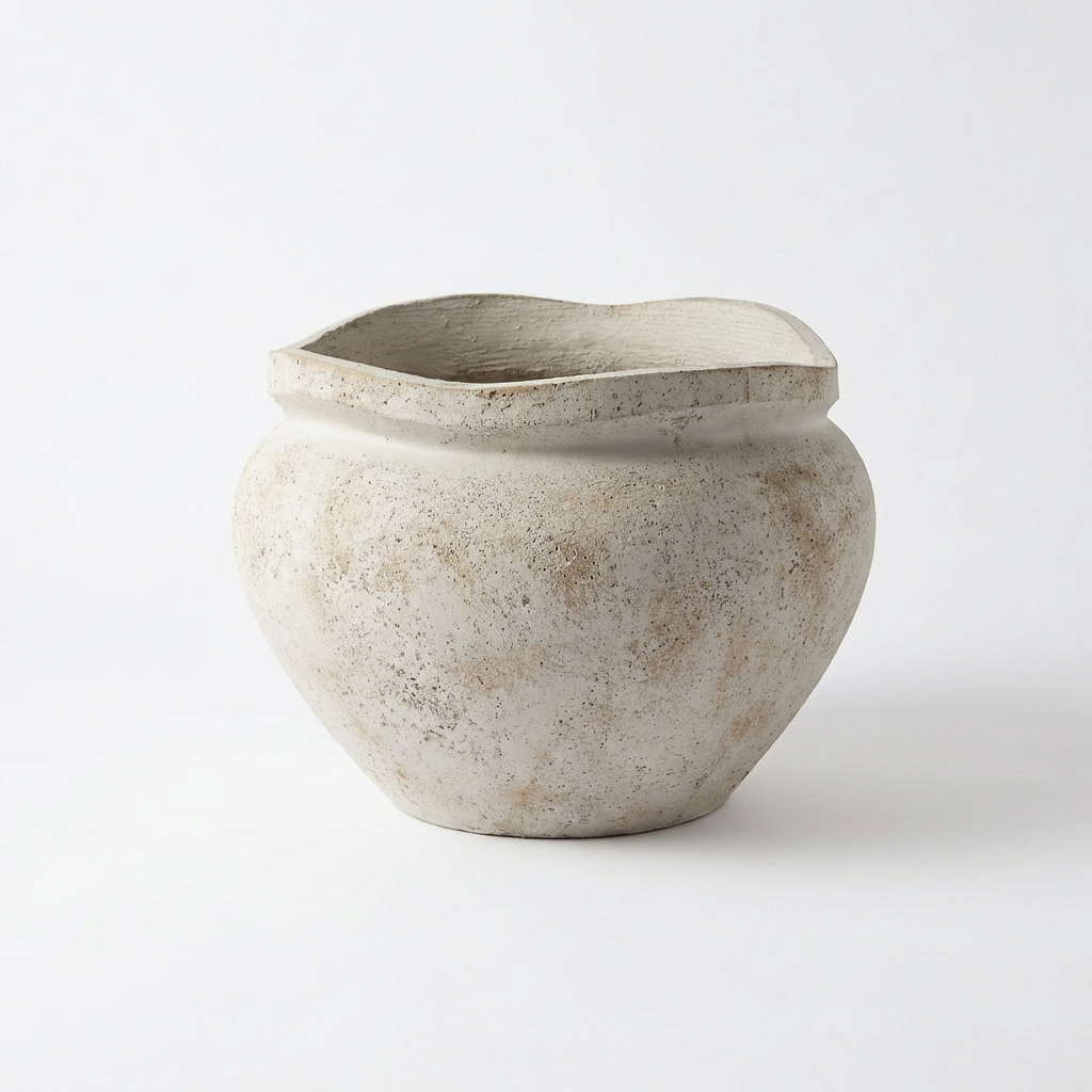 Tomar Fiber Cement 29.5cm Wide Planter - Rustic White - Laura James