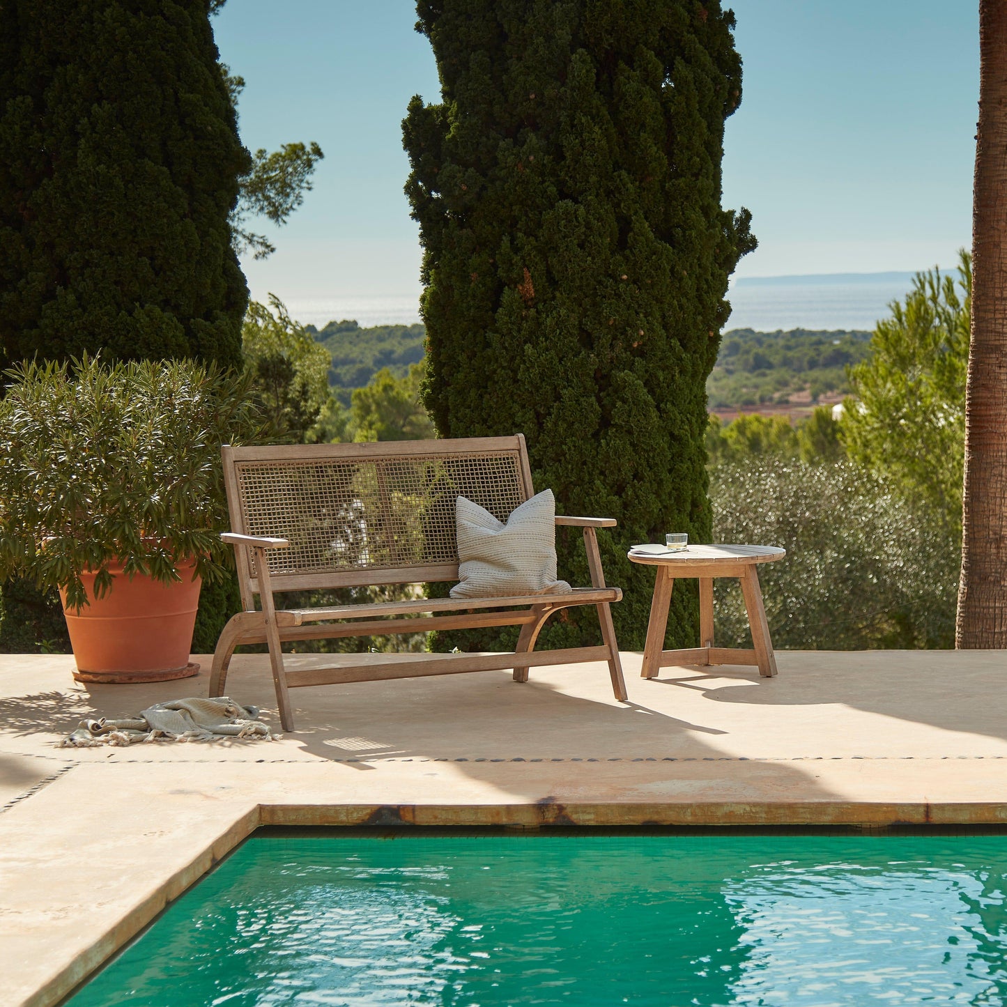 Akira Wooden Rope Folding Bench - Laura James