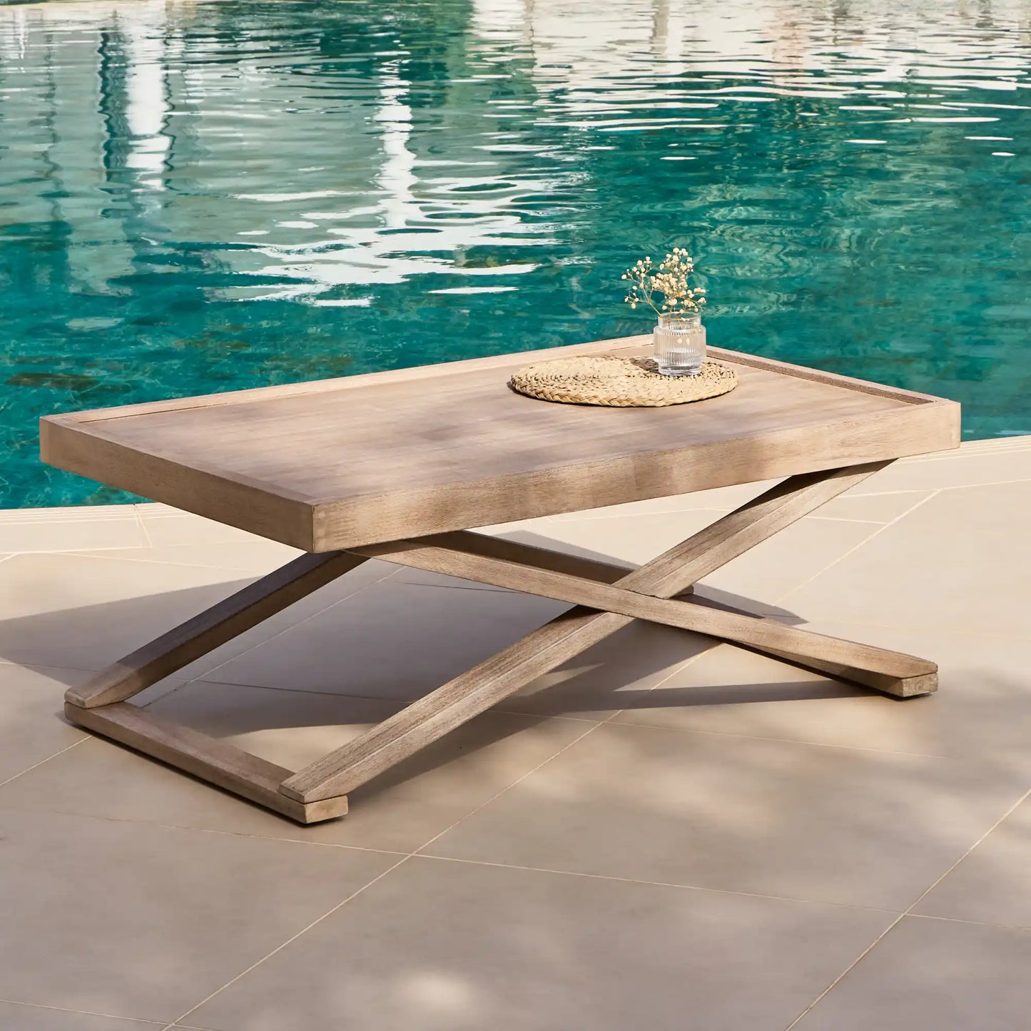Akira Rectangular Acacia Coffee Table- Laura James