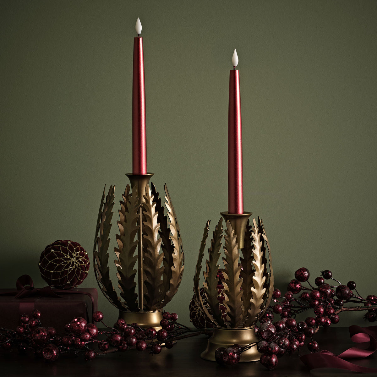 Alta 25cm Metal Candle Holder - Heritage Gold - Laura James
