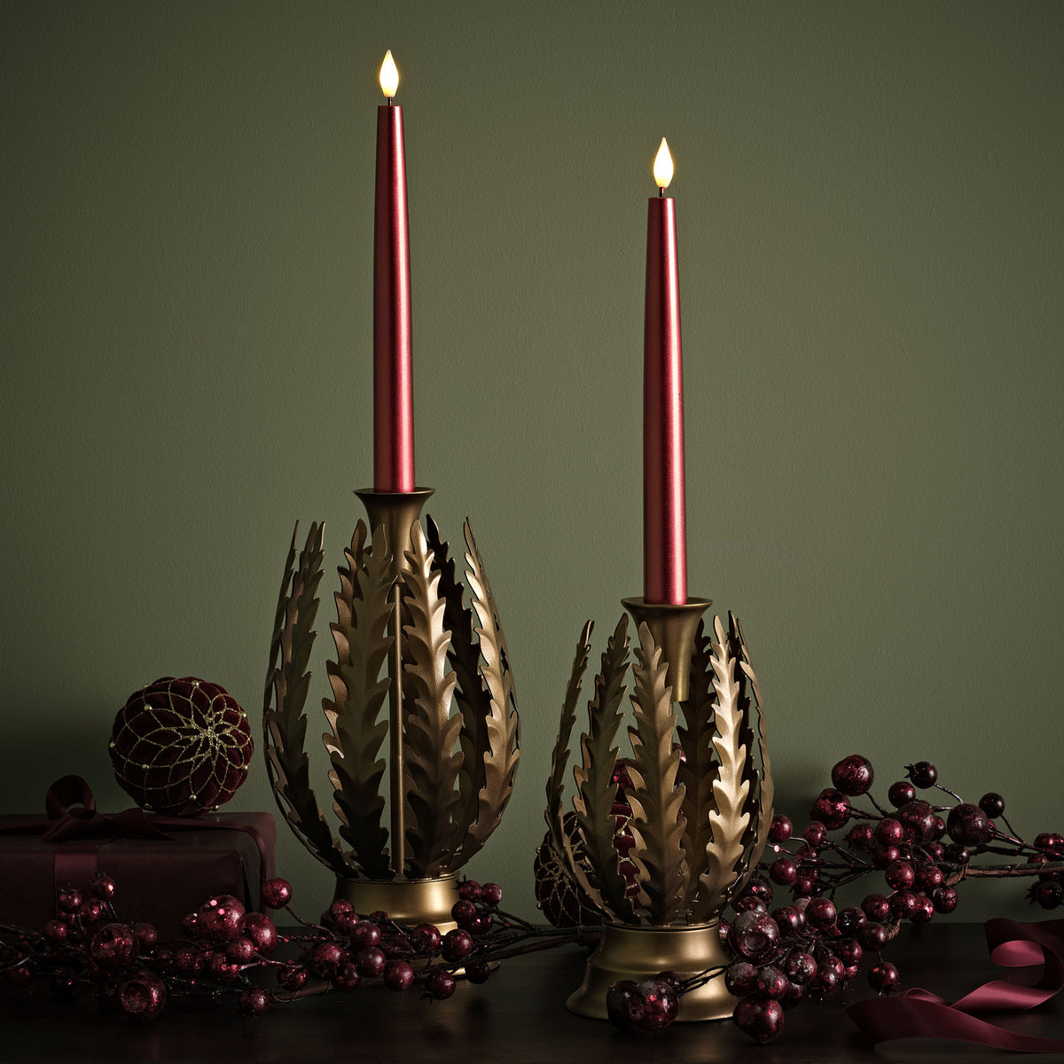 Alta 25cm Metal Candle Holder - Heritage Gold - Laura James