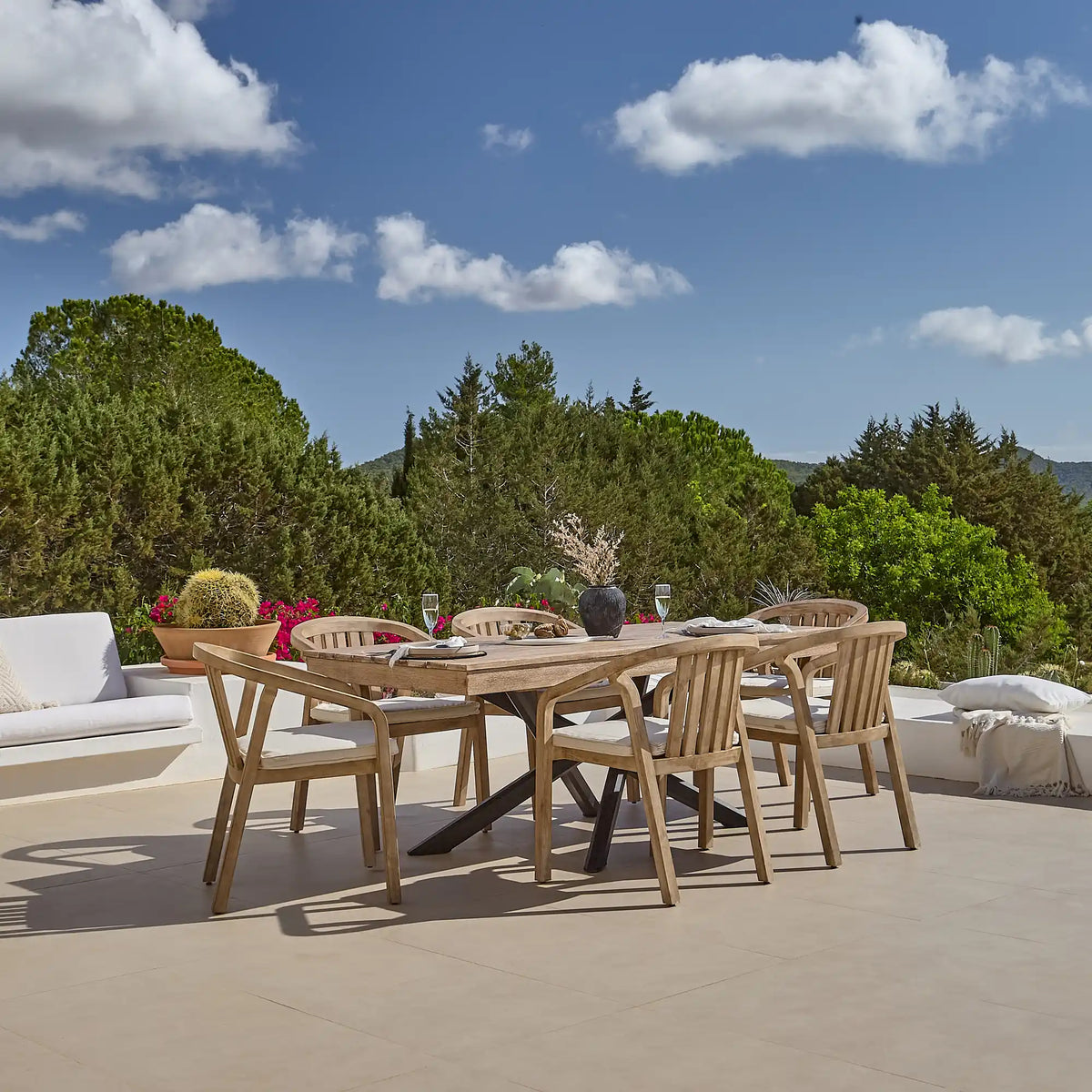 Amelia 6 Seater Wooden Garden Dining Set with 6 Shiro Chairs
- Laura JAMES