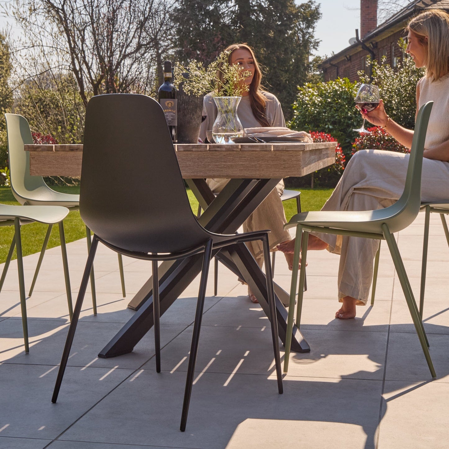 Amelia 6 Seater Wooden Garden Dining Set with 6 Wren Chairs