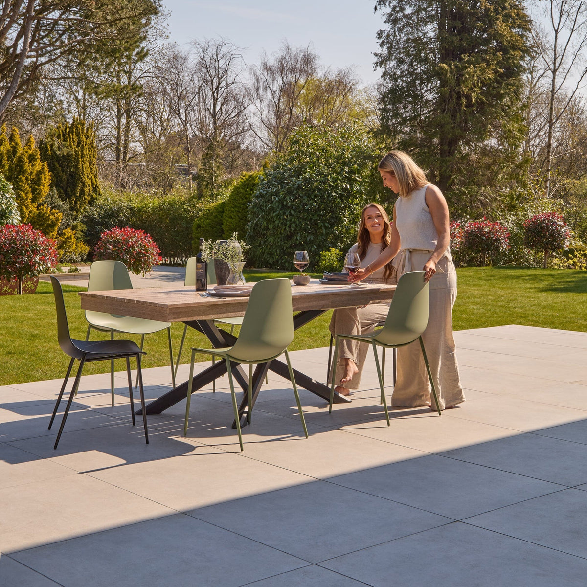 Amelia 6 Seater Wooden Garden Dining Set with 6 Wren Chairs
