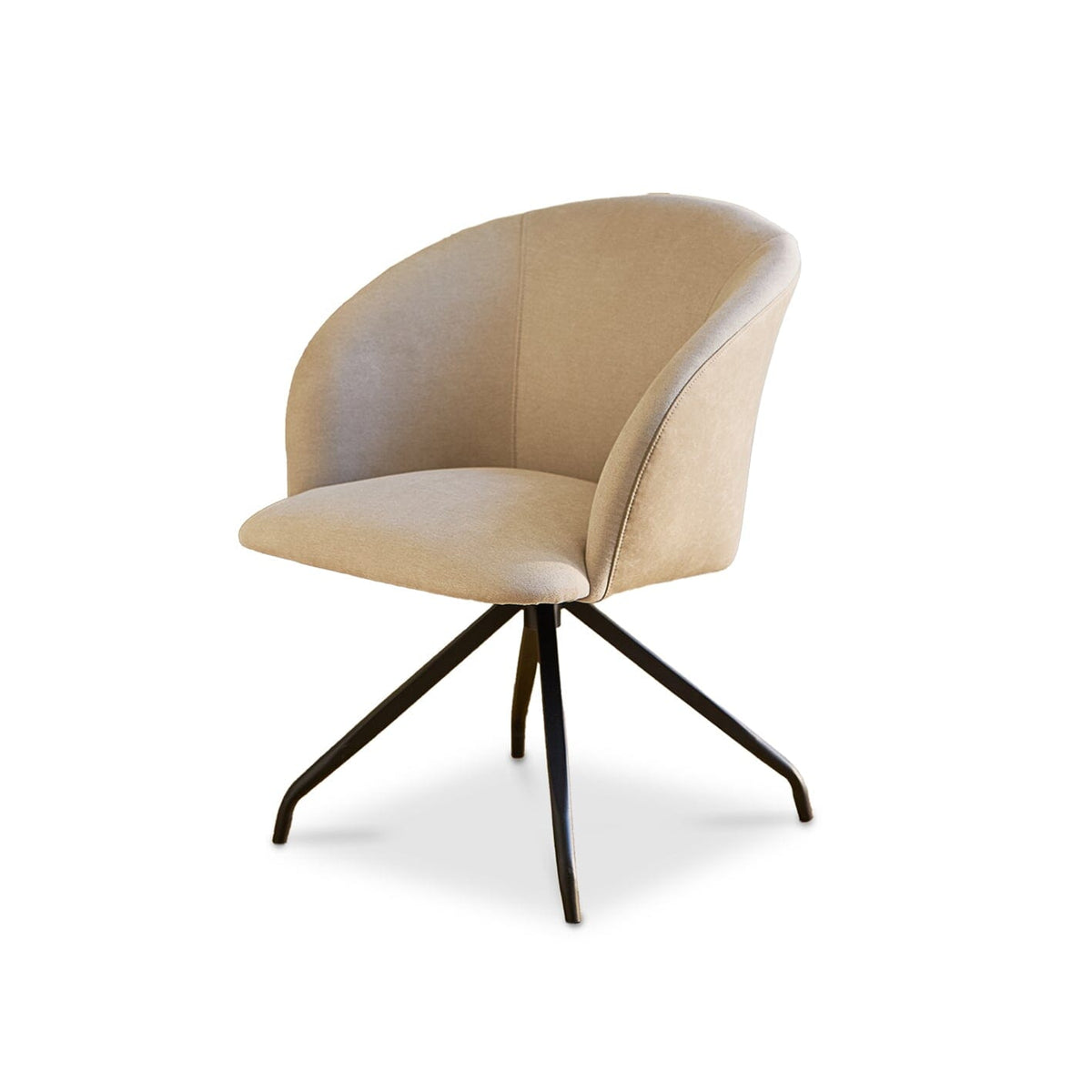 Archer Office Swivel Chair - Soft Beige with Black legs - Laura James
