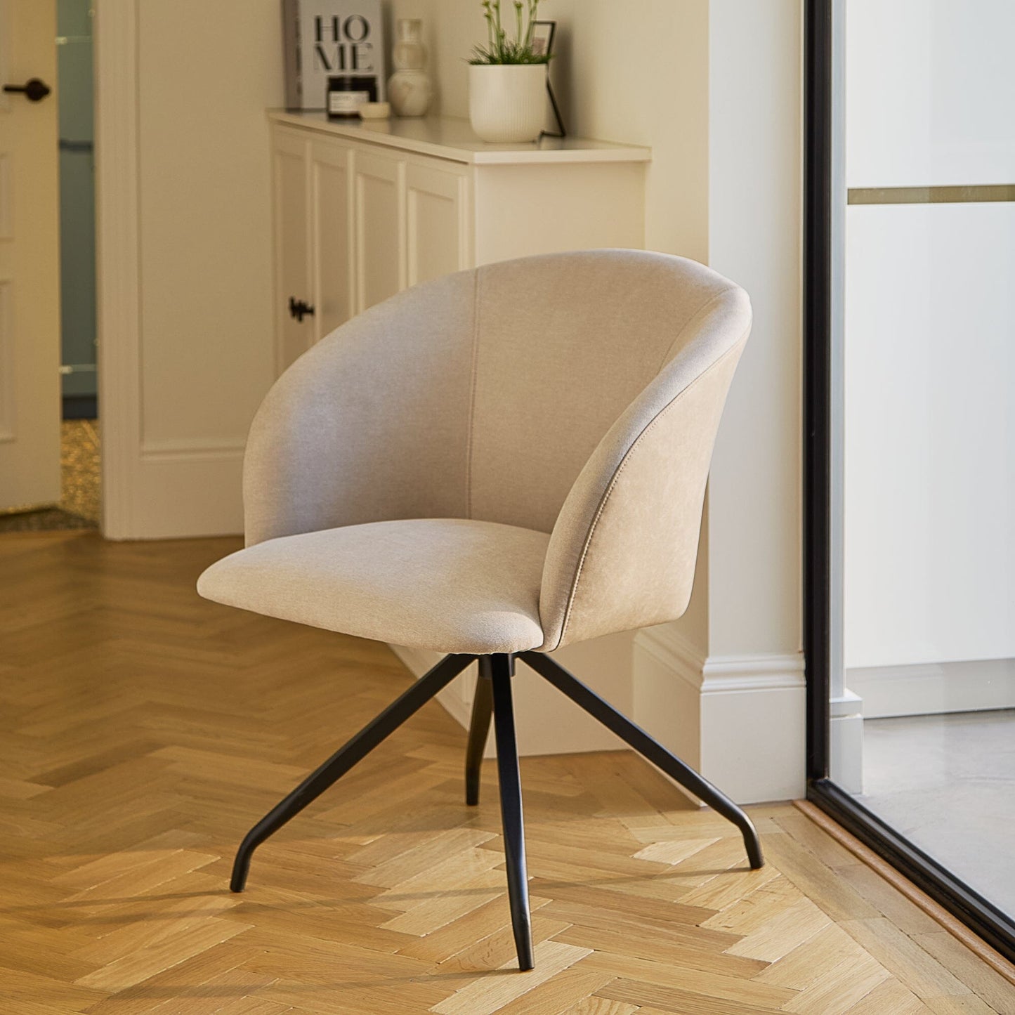 Archer Swivel Chair - Soft Beige - Laura James
