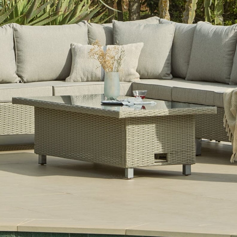 Aria Corner Rattan Sofa Set with Rising Table - Laura James