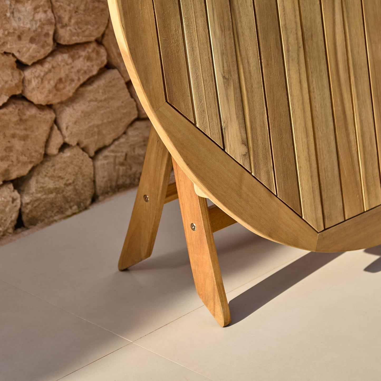 Ashby 4 Seater Wooden Round Garden Dining Set with 4 Cove Rope Chairs - 130cm - Laura James