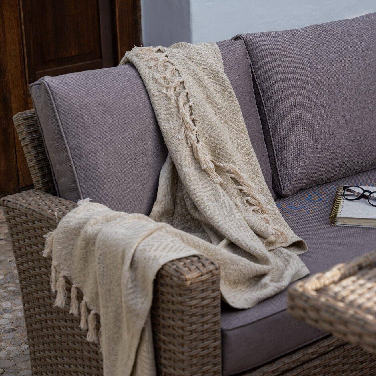 Aston natural brown cushion covers - Laura James