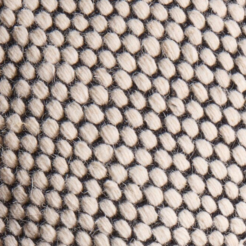 OUTLET - Atcham Wool & Cotton Ottoman Stool - Black/Natural