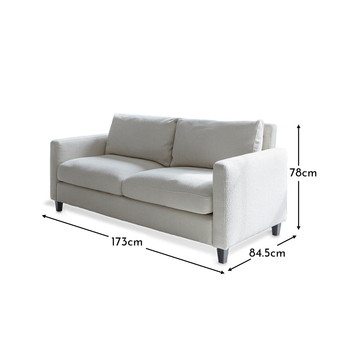 Ava Light Beige Boucle 2 Seater Sofa - Laura James