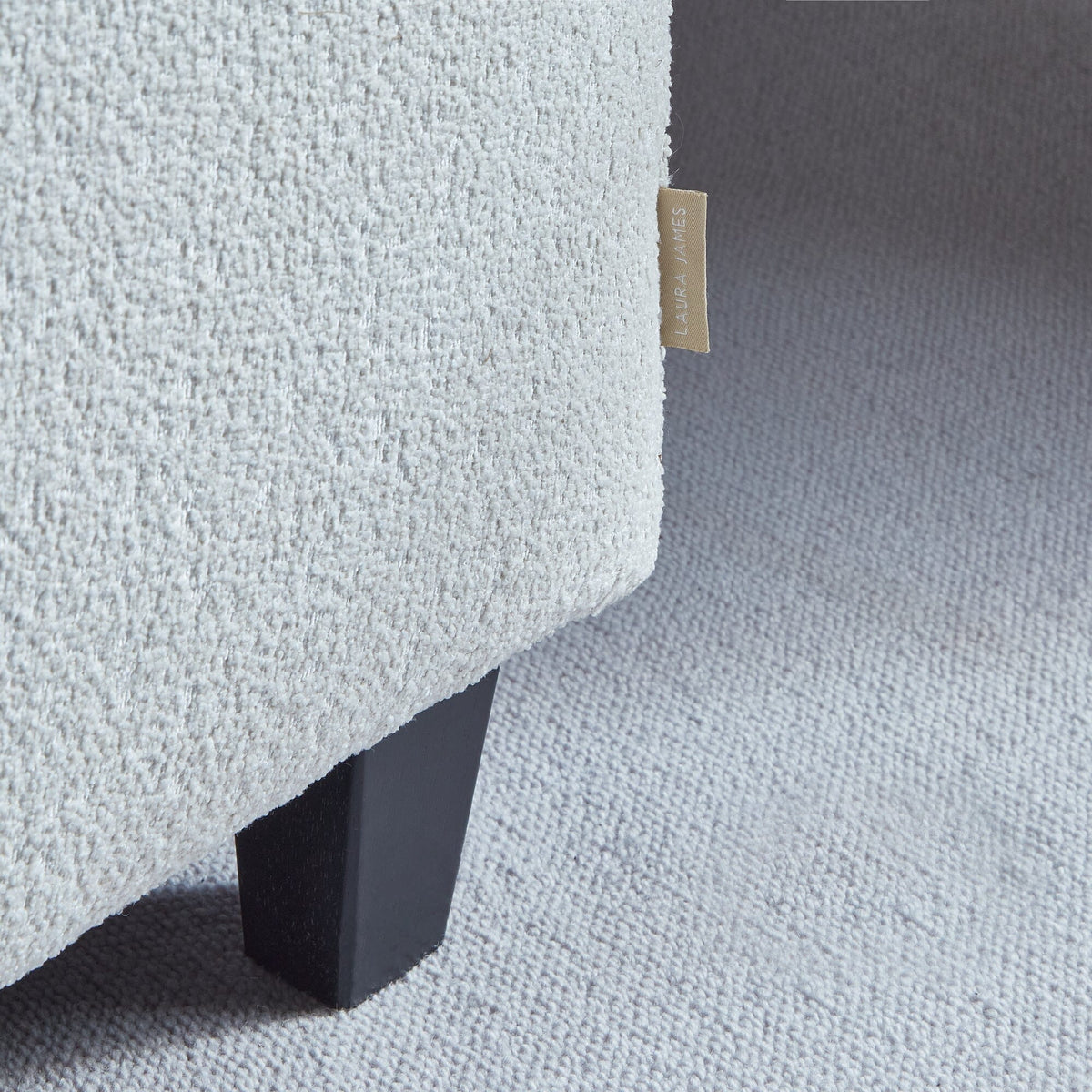 Outlet - Ava Light Beige Boucle Armchair - Black Oak Legs