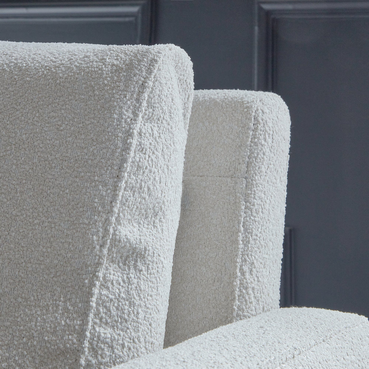 Outlet - Ava Light Beige Boucle Armchair - Black Oak Legs