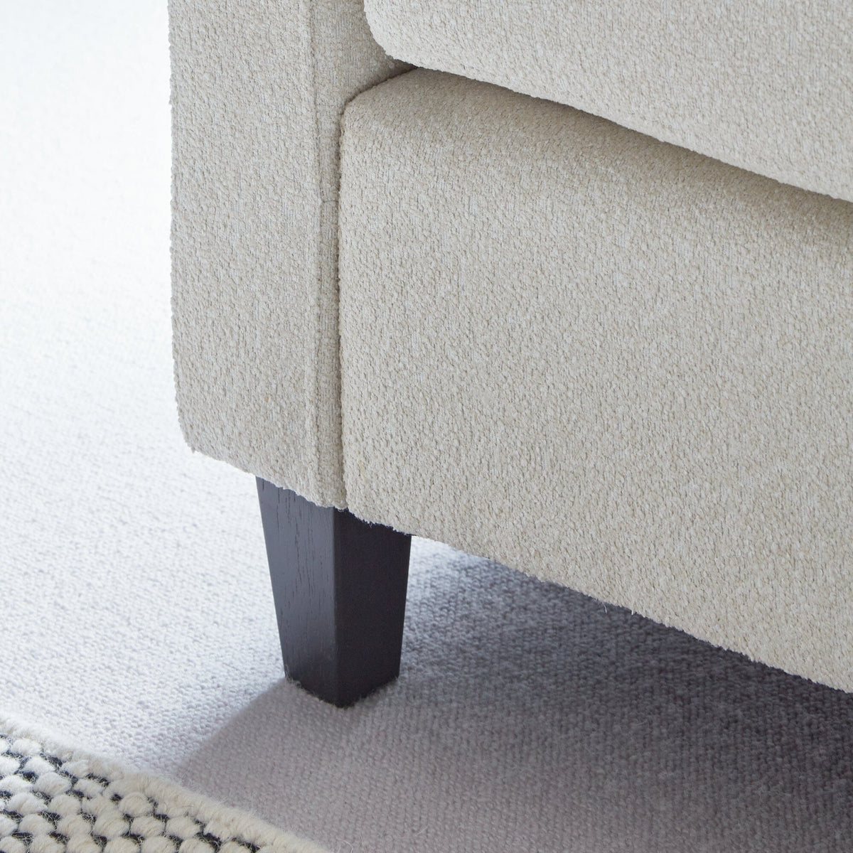 Outlet - Ava Light Beige Boucle Armchair - Black Oak Legs