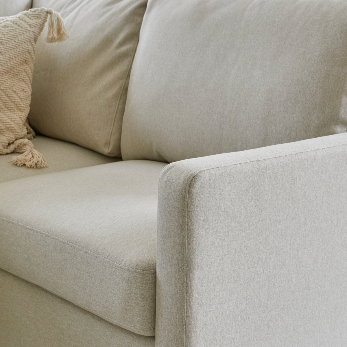 Ava Corner Sofa - Sand with Pale Oak Legs - Laura James