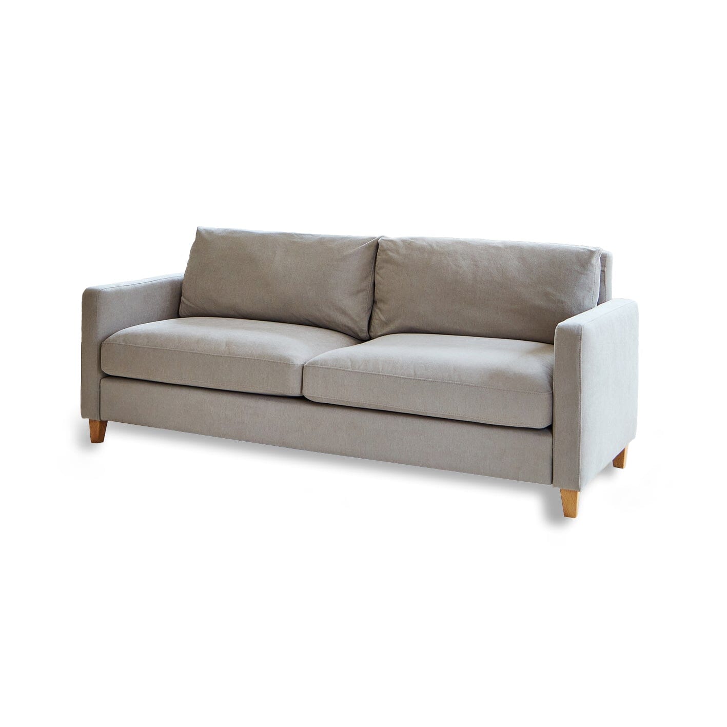 Ava 3 Seater Sofa - Soft Beige with Pale Oak Legs - Laura James