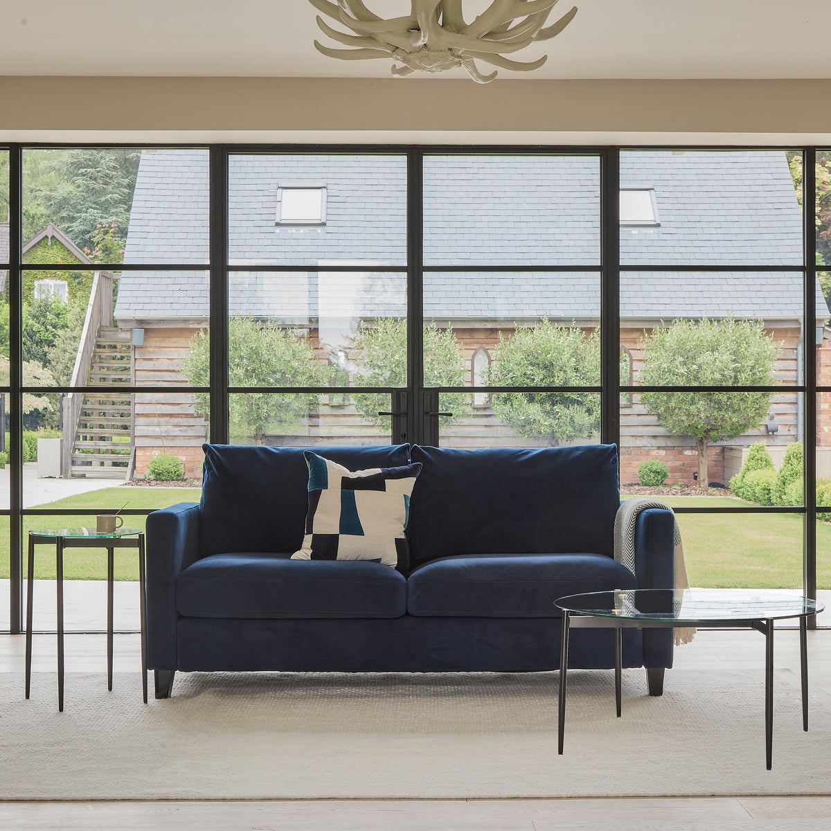 OUTLET - Oscar Glass Coffee Table - Black Legs