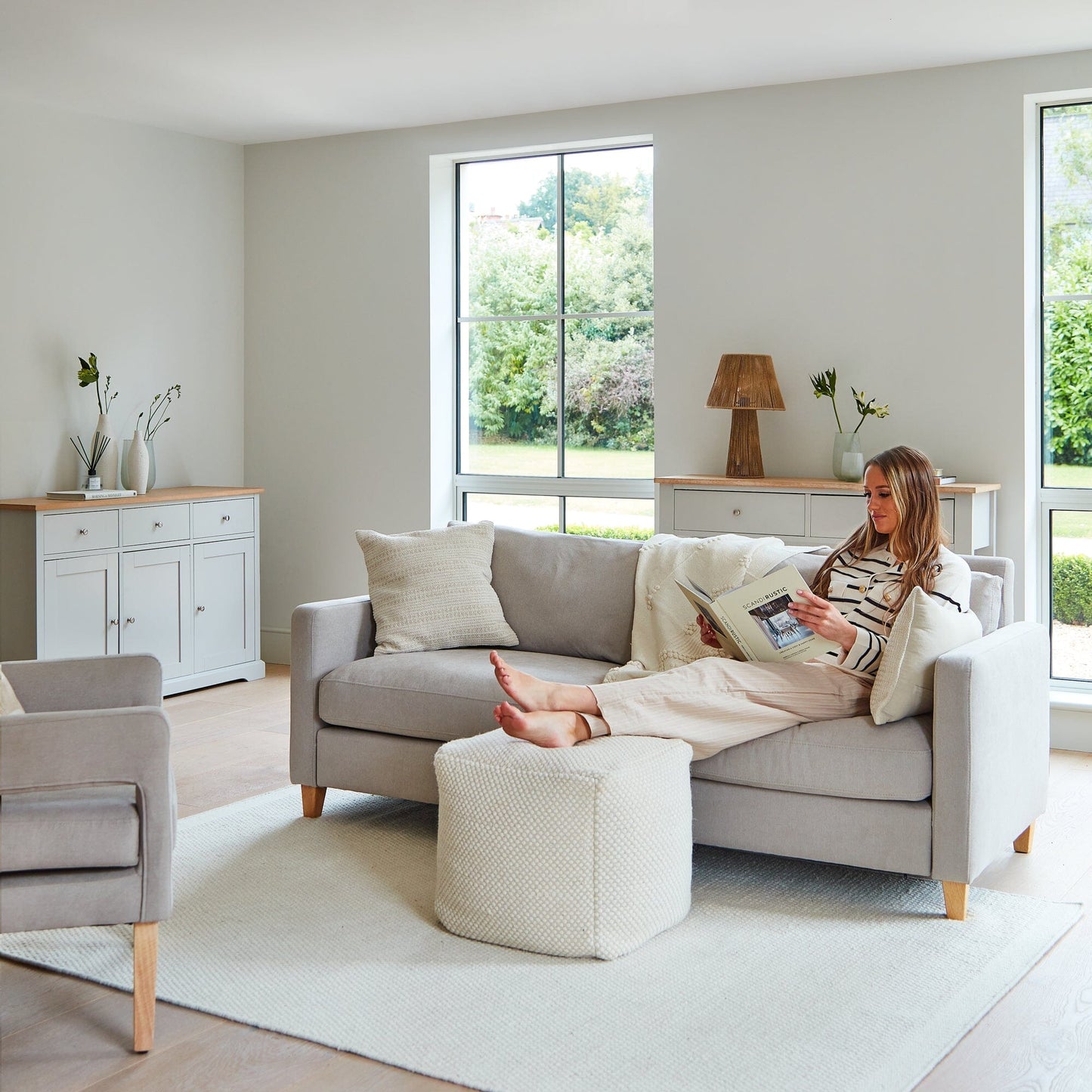 Outlet - Ripley Ceramic Vase - Concrete Effect - 33cm