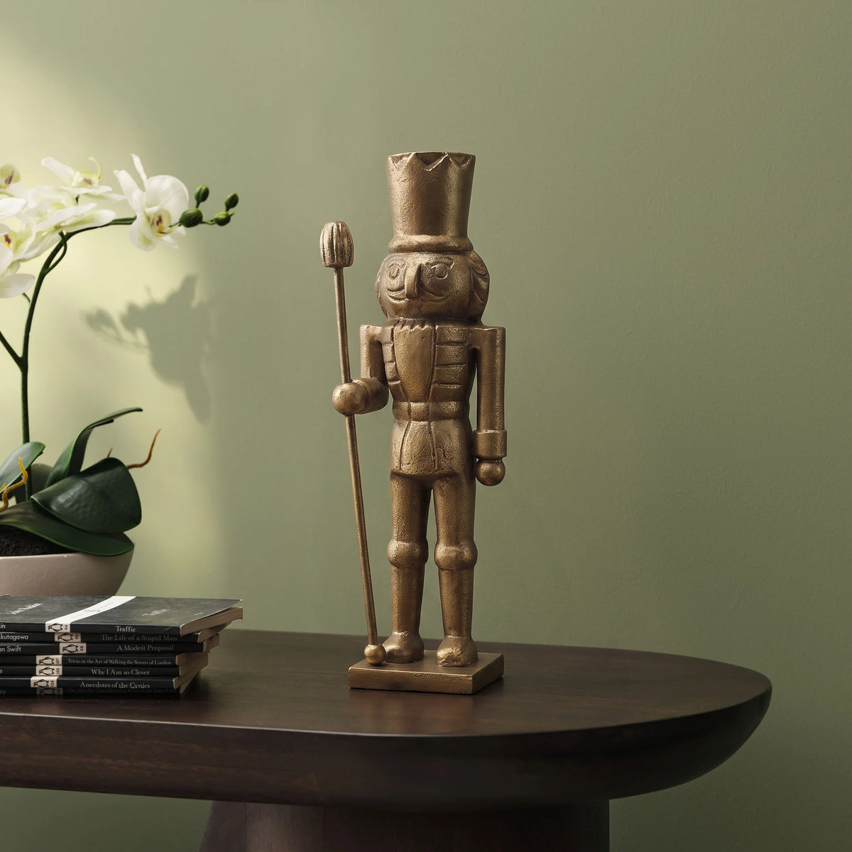 Aarhus 30cm Metal Nutcracker Ornament - Heritage Gold