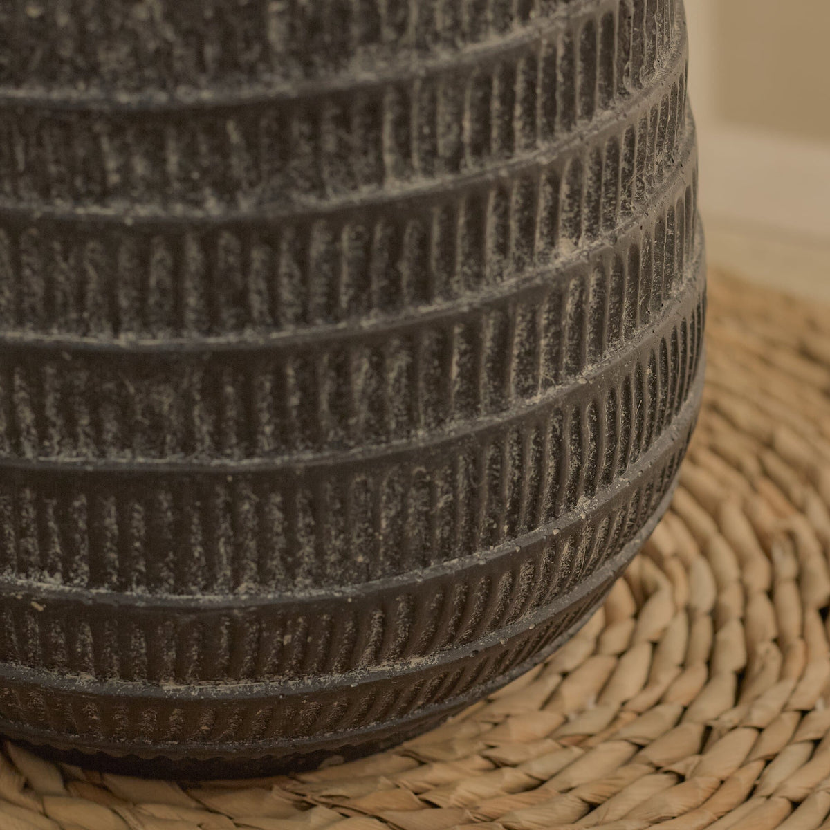 Abala Rustic Grey Cement Plant Pot - Laura James