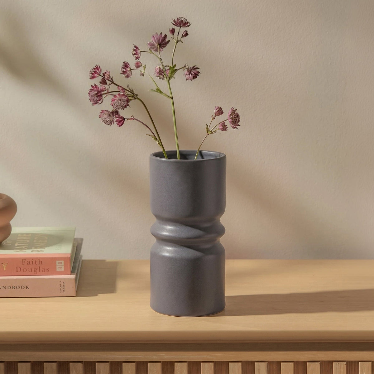 Ackton 25cm Ceramic Vase - Grey - Laura James