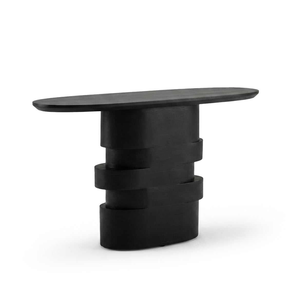 Adam 140cm Jet Black Oval Console Table - Laura James